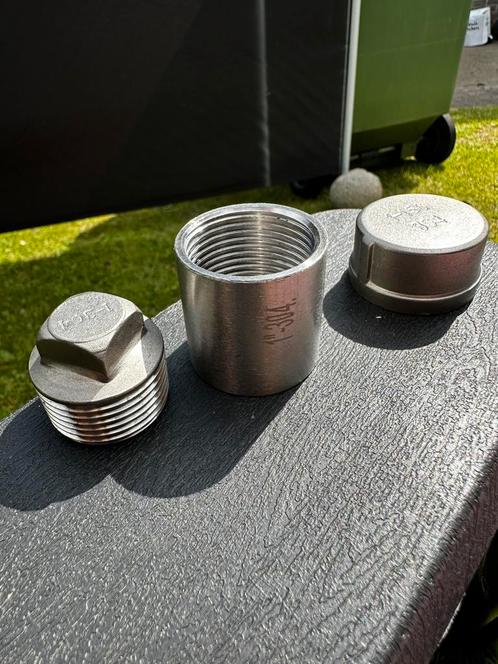 RVS stoppen, doppen en sokken 1”, Doe-het-zelf en Verbouw, Verwarming en Radiatoren, Nieuw, Overige typen, Minder dan 200 watt