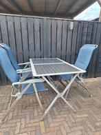 Tuinset: Tafel + 3 inklapbare stoelen, Ophalen of Verzenden, Gebruikt, Aluminium, Inklapbaar