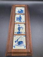 Delfts Blauw Tegeltableau in Houten Frame, Antiek en Kunst, Antiek | Wandborden en Tegels, Ophalen of Verzenden