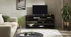 Black iron media unit with shelves, Minder dan 100 cm, 25 tot 50 cm, Industrial, 100 tot 150 cm