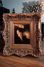 Schilderij olieverf op doek in zeer apart in mooie lijst, Ophalen of Verzenden