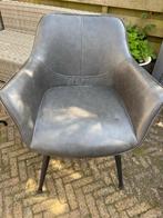 Grijze stoel met armleuning 2x, Huis en Inrichting, Stoelen, Ophalen, Gebruikt, Twee, Metaal