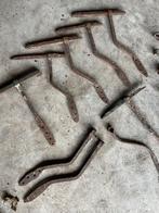 Antieke smeedijzeren hang en sluitwerk, Ophalen, Gebruikt, Overige materialen, Schuif of Grendel