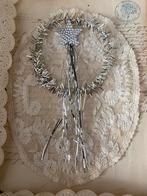 Vintage tinsel kerstkransje met kerstster., Diversen, Kerst, Ophalen of Verzenden