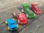 Vintage houten speelgoed vrachtauto’s locomotieven, Ophalen, Gebruikt