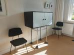 design kast Castelijn zwart met zilver, metalen onderstel, Huis en Inrichting, Kasten | Dressoirs, Ophalen, 50 tot 100 cm, Zo goed als nieuw