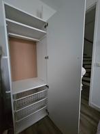 Witte kledingkast met hang gedeelte en lades, Huis en Inrichting, Kasten | Schoenenkasten, Ophalen, Gebruikt