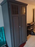 Donkergrijze kledingkast met glas in lood, Ophalen of Verzenden