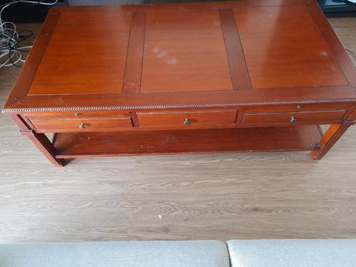 Mahonie Salontafel 144 x 75 x 48 cm, Huis en Inrichting, Tafels | Salontafels, Gebruikt, Minder dan 50 cm, 50 tot 100 cm, 100 tot 150 cm