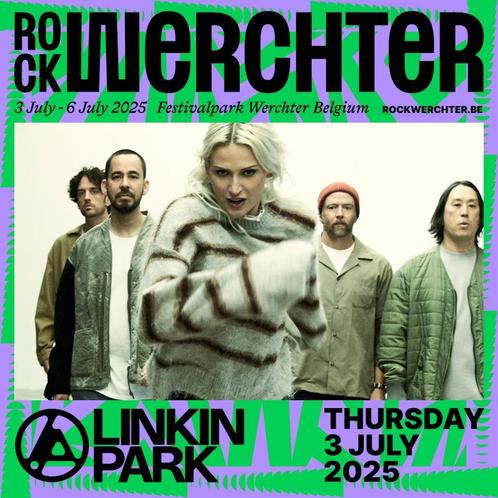 3x Tickets Rocket Werchter Donderdag 3 juli [Linkin Park], Tickets en Kaartjes, Evenementen en Festivals, Drie personen of meer