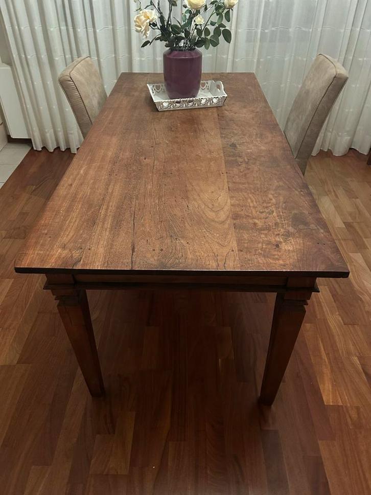 Houten Eettafel - Gebruikt, Huis en Inrichting, Tafels | Eettafels, Gebruikt, 50 tot 100 cm, 100 tot 150 cm, Vier personen, Rechthoekig