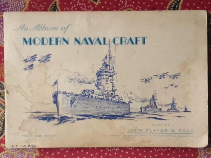 Oud Engels album met sigarettenplaatjes van oorlogsschepen., Antiek en Kunst, Antiek | Woonaccessoires, Ophalen of Verzenden