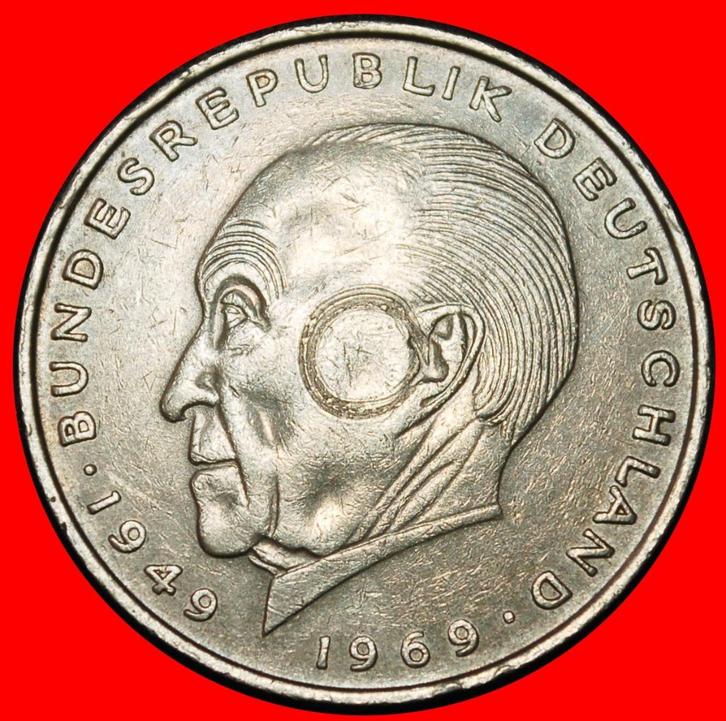 ⰆADENAUER (1876-1967): GERMANY 2 MARKS 1972D II A r1 BAVARIA, Postzegels en Munten, Munten | Europa | Niet-Euromunten, Losse munt