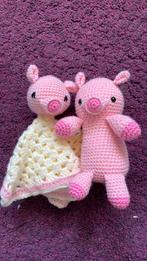Knuffel en knuffeldoekje varken, Ophalen of Verzenden, Zo goed als nieuw, Haken, Overige typen