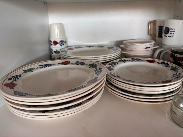 Boerenbont Servies, Huis en Inrichting, Keuken | Servies, Gebruikt, Compleet servies, Boerenbont, Aardewerk, Ophalen