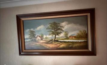 Klassiek olieverfschilderij in eiken kader beschikbaar voor biedingen