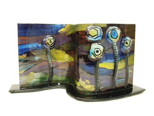 Glaskunst gegolfd glas Zomer., Antiek en Kunst, Kunst | Designobjecten, Ophalen