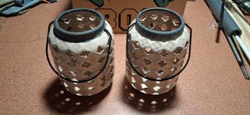 2x Decoratieve Potten - Zo Goed Als Nieuw beschikbaar voor biedingen