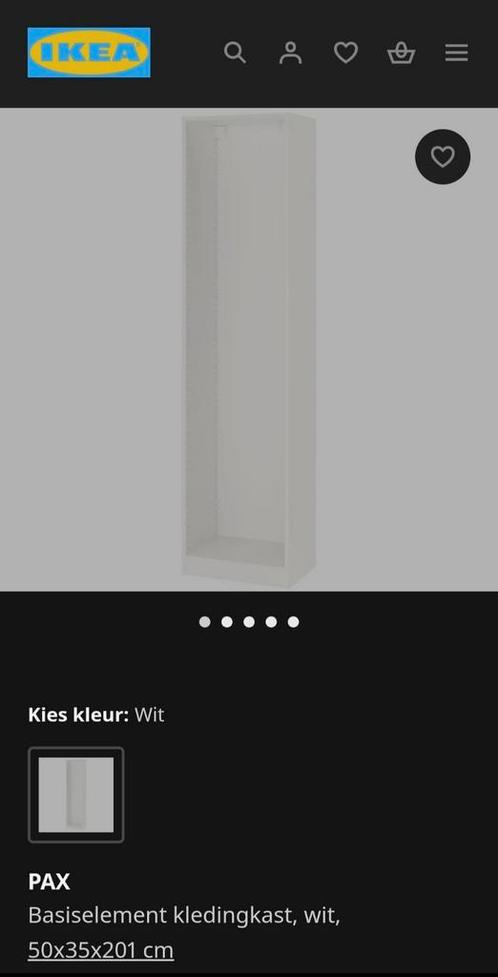 Gezocht: ikea pax kast 201x50x35 cm, Huis en Inrichting, Kasten | Kledingkasten, Zo goed als nieuw, 200 cm of meer, 50 tot 100 cm