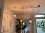 Plafond lamp / hanglamp dimbaar incl peertjes, Huis en Inrichting, Lampen | Hanglampen, Ophalen, Zo goed als nieuw, Glas, 50 tot 75 cm