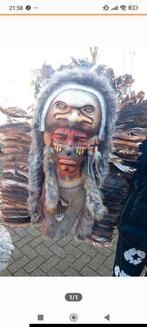 Indianen hoofd, Antiek en Kunst, Kunst | Beelden en Houtsnijwerken, Ophalen of Verzenden