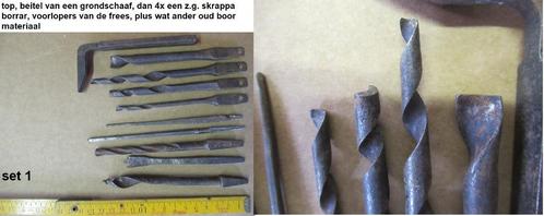 uit Zweden, set antieke boren, o.a. scrappa borar, Doe-het-zelf en Verbouw, Gereedschap | Handgereedschap, Gebruikt, Ophalen of Verzenden