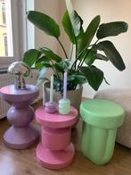 Funky bijzettafeltjes, Huis en Inrichting, Minder dan 55 cm, Rond, Zo goed als nieuw, Ophalen