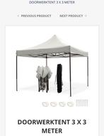 Doorwerktent 3x3 meter, Ophalen, Zo goed als nieuw
