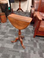 Biedermeier mahonie hangoortafel met driespant en 2 laden., Ophalen of Verzenden