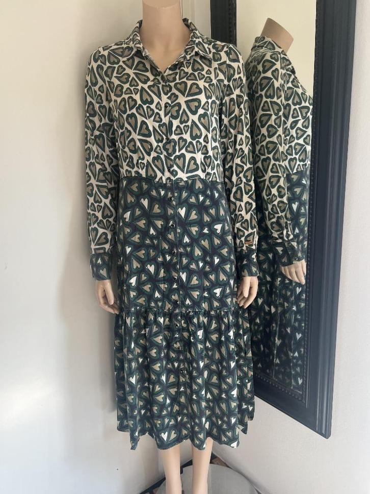 POM AMSTERDAM   mooie jurk  MAAT S  ALS NIEUW, Kleding | Dames, Jurken, Zo goed als nieuw, Maat 36 (S), Groen, Onder de knie, Ophalen of Verzenden