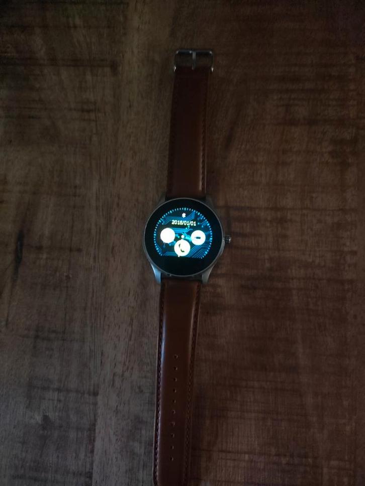 Hewec iOS & Android Smartwatch Smarthorloge met leren band, Sieraden, Tassen en Uiterlijk, Smartwatches, Android, Afstand, Slaap