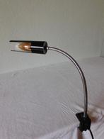 Vintage bureaulamp, klemlamp, zwart metalen kelk met buigbar, Ophalen of Verzenden, Huis en Inrichting