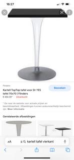 Kartell TopTop Eettafel - Zwart Blad 70x70, Gebruikt, Vierkant, Tot twee personen, Glas