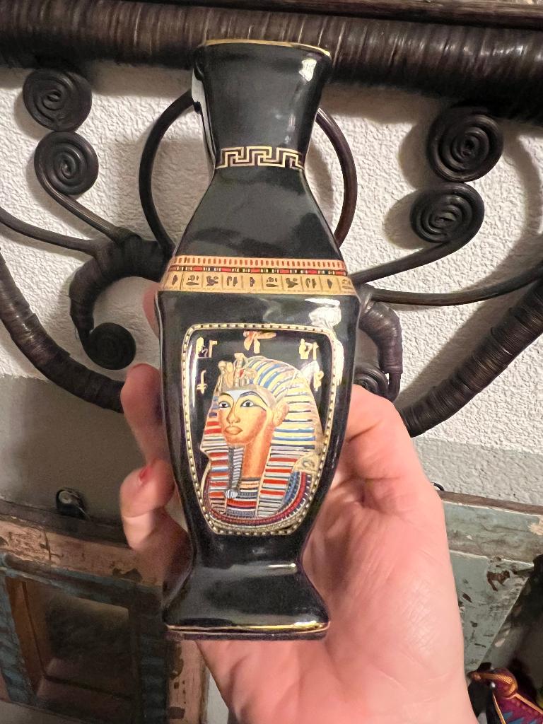 Vintage antiek bloemenvaasje vaasje Egyptische vaas flesje, Antiek en Kunst, Ophalen of Verzenden