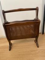 Vintage Houten Lectuurbak met Vlechtwerk, Ophalen of Verzenden, Gebruikt