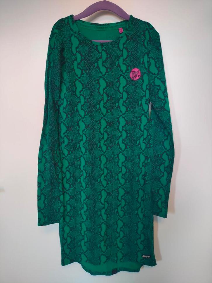 Groen Quapi jurkje met slangenprint, maat 146-152, Kinderen en Baby's, Kinderkleding | Maat 146, Gebruikt, Meisje, Jurk of Rok