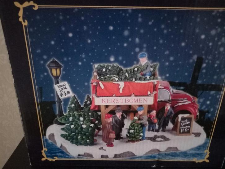 Kerstdorp Kerstboom Verkoop met Auto, Diversen, Kerst, Zo goed als nieuw, Ophalen of Verzenden