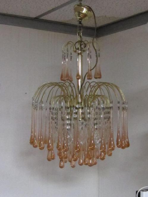 Teardrops murano lamp, Huis en Inrichting, Lampen | Kroonluchters, Zo goed als nieuw, Glas, Metaal, Ophalen
