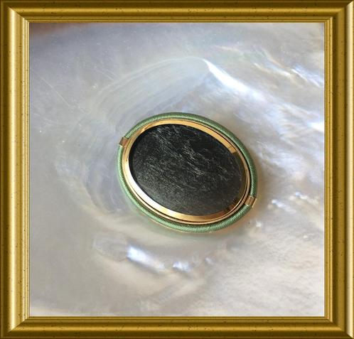 Vintage ovale Langani broche, Sieraden, Tassen en Uiterlijk, Antieke sieraden, Broche, Ophalen of Verzenden