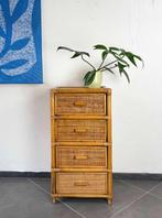 Vintage jaren 70 rotan ladekast, Huis en Inrichting, Kasten | Ladekasten, Ophalen, Gebruikt, Vintage, 50 tot 100 cm