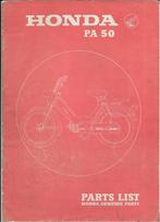 Honda PA50 parts list (1301z) bromfiets, Fietsen en Brommers, Ophalen of Verzenden, Zo goed als nieuw