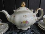 J. Kronester Bavaria Theepot + Schalen roze/blauw/geel bloem, Antiek en Kunst, Antiek | Servies los, Ophalen of Verzenden