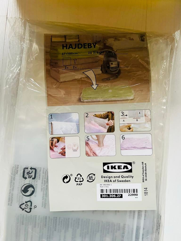 Ikea Hajdeby Compressie Opbergzakken (2 stuks) 67x100cm, Ophalen of Verzenden, Nieuw