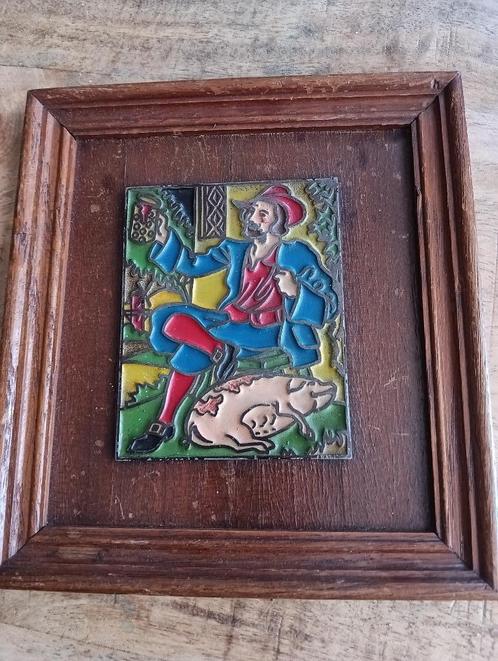 cloisonne plaquette handbeschilderd emaille, Antiek en Kunst, Antiek | Emaille, Ophalen of Verzenden