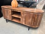 Magazijn leegverkoop tv meubel retro Remi mangohout ribbel, Nieuw, Ophalen of Verzenden, Info@wkhome.nl, Argonweg 20 Amersfoort