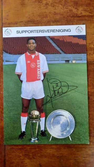Spelerskaart Patrick Kluivert (Ajax) met echte handtekening beschikbaar voor biedingen