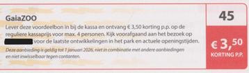 GaiaZoo Groningen. €3,50 korting p.p. Postcodeloterij bon 45 beschikbaar voor biedingen