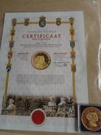 Mooie penning verguld met certificaat, Ophalen of Verzenden, Overige waardes