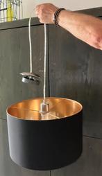 Lamp zwart/goud, Huis en Inrichting, Lampen | Lampenkappen, 25 tot 50 cm, Rond, Ophalen of Verzenden, Zo goed als nieuw