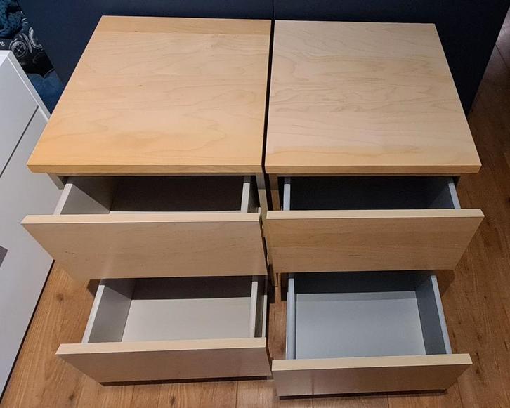 Ikea malm ladekastjes., Huis en Inrichting, Slaapkamer | Nachtkastjes, Gebruikt, Minder dan 55 cm, Minder dan 45 cm, Ophalen